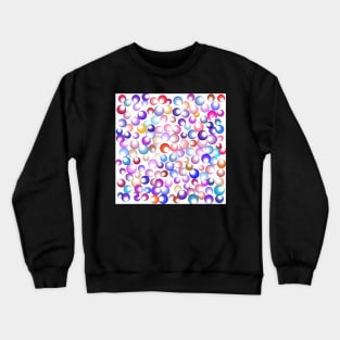 Colorful Circles on White Crewneck Sweatshirt